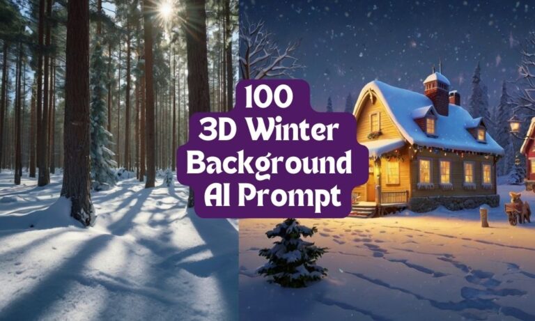 100 3D Winter Background AI Prompt With Image